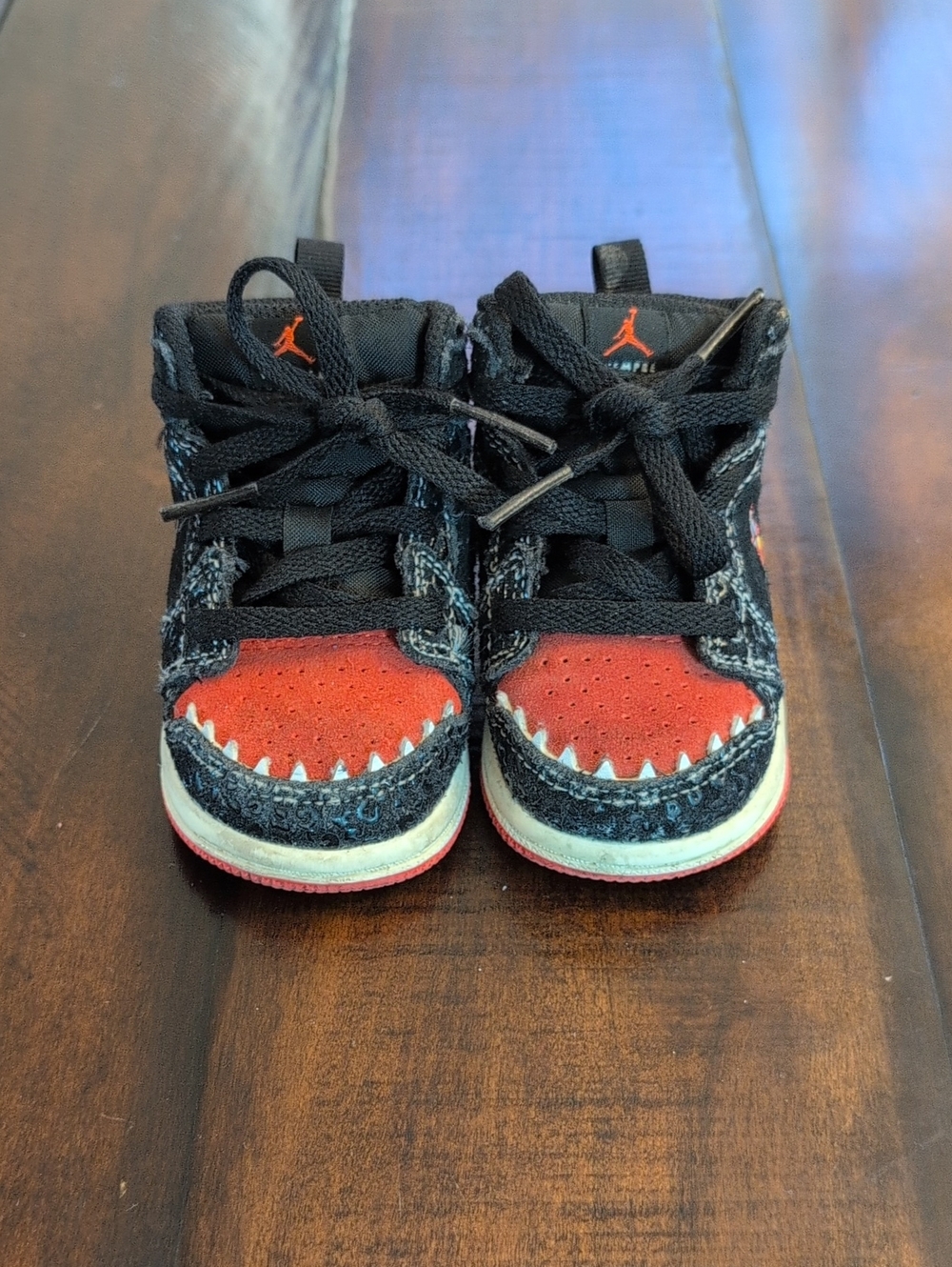 Jordan Baby Black and Red High-Top Sneakers Size 4C
